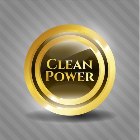 Clean power gold shiny emblem
