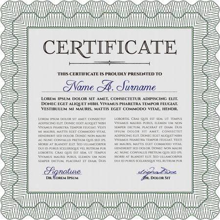 Green Retro frame certificate template Vector