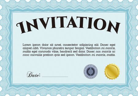 Sky blue invitation template