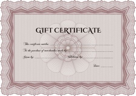 Red gift certificate template