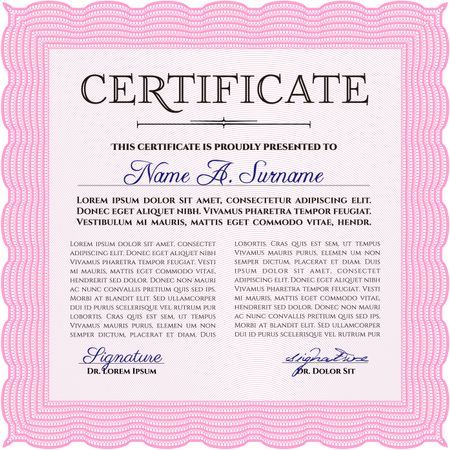 Certificate of completion template. Vector