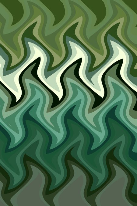 Abstract pattern of jagged waves with predominance of green