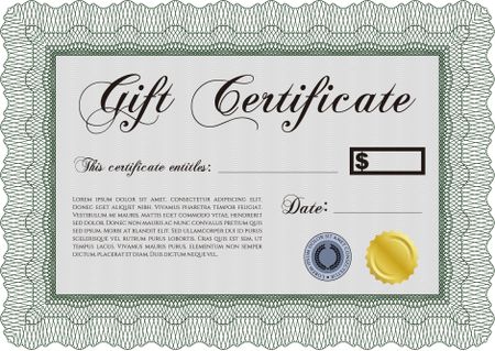 Green gift certificate template