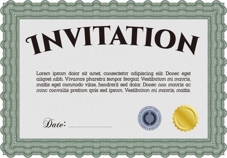 Green invitation template