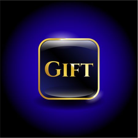 Blue shiny gift badge
