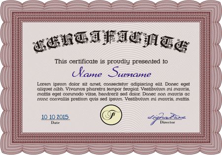 Certificate / Diploma of completion / Design template. 