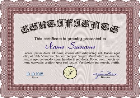 Certificate / Diploma of completion / Design template.