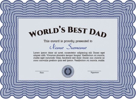 Best world's dad award blue template
