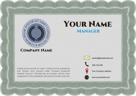 Green bussines card template