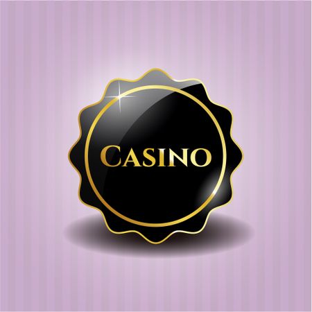 Casino black badge with pink background