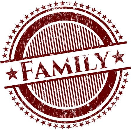 Red family rubber stamp