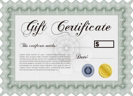 Gift certificate template