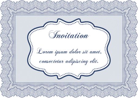 Blue invitation template