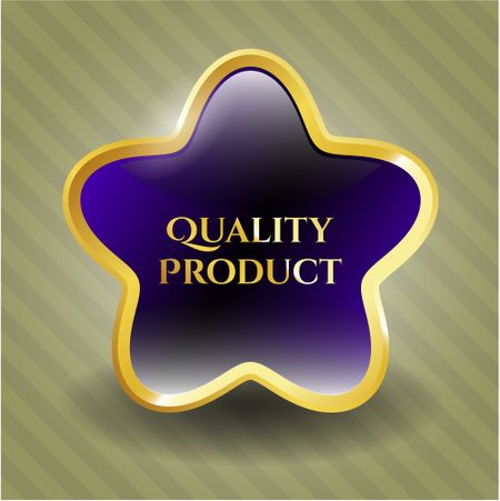 Quality product gold shiny star with green background