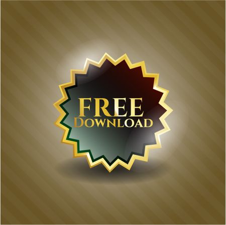 Free download gold shiny emblem with background