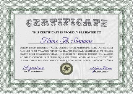 Green certificate template