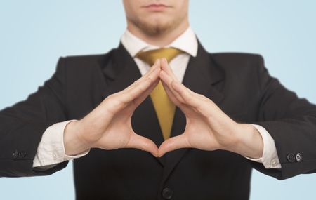 Close up of hands creating a form