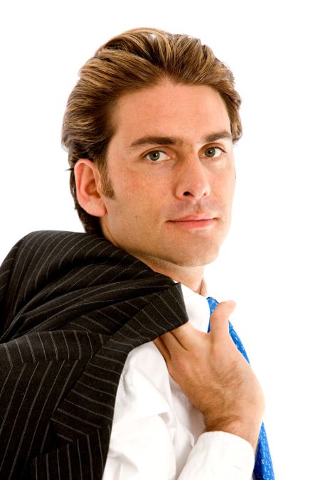 business man portrait isolated over a white background
