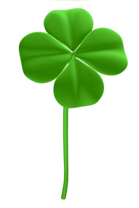 good luck - four leaf clover illustration over a white background