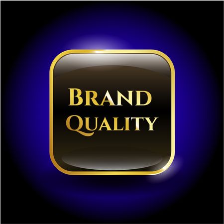 Brand quality gold shiny badge