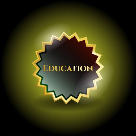 Education gold shiny emblem