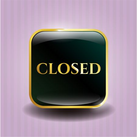 Closed badge with pink background