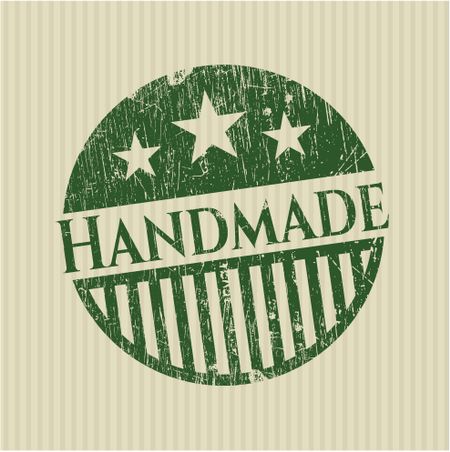 Green handmade grunge rubber stamp