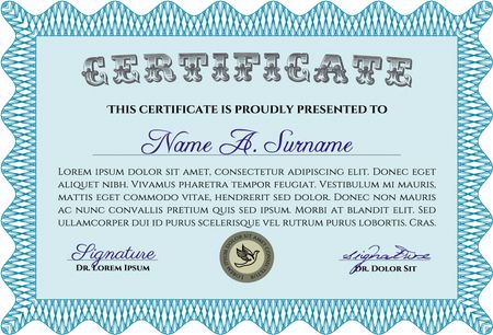Vector certificate. Customizable, Easy to edit and change colors. 
