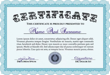 Vector illustration of detailed certificate (diploma) 