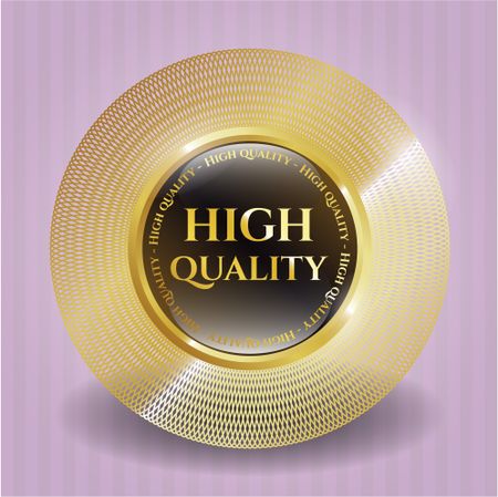 High quality gold shiny badge with pink background