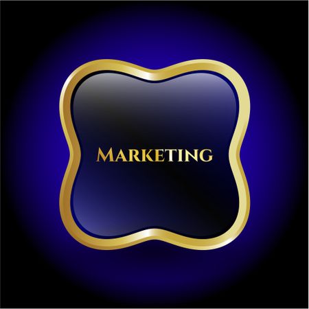 Blue marketing badge