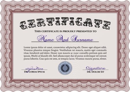 Vector certificate template.