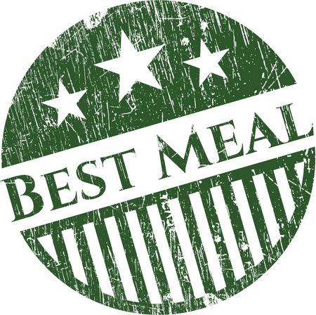 Green isolated best meal rubber stamp