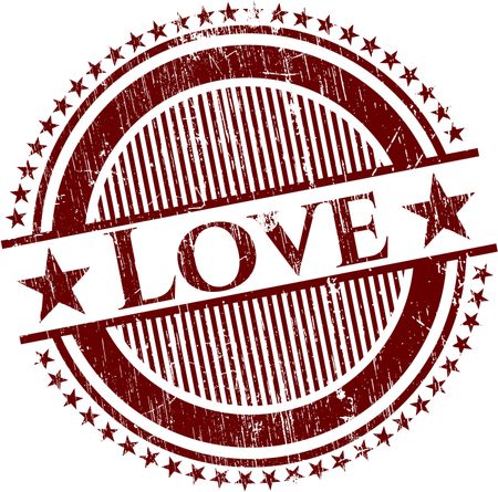 Red love rubber stamp