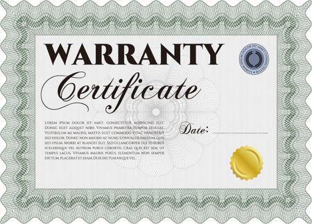 Green warranty certificate