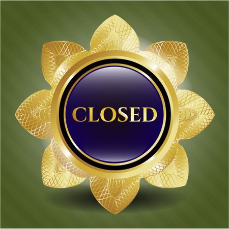 Closed golden flower with green background
