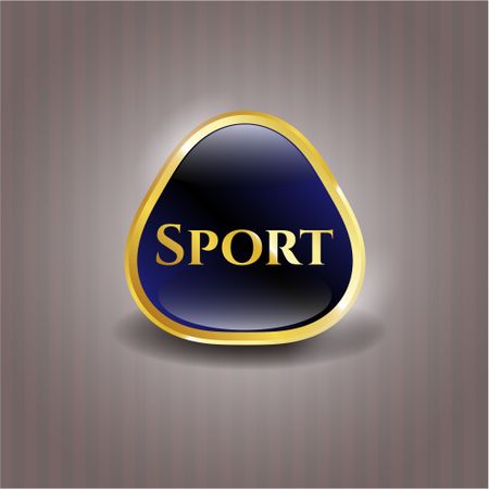 Sport blue gold shiny emblem