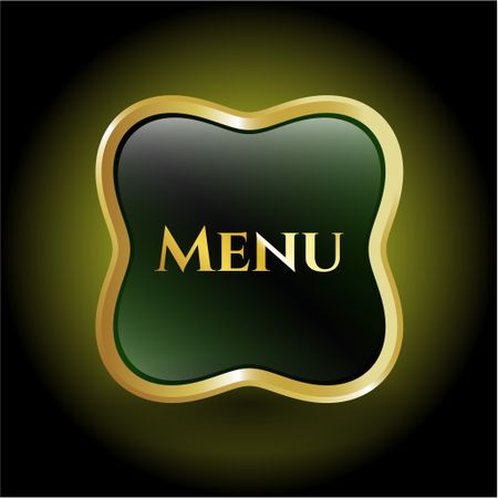 Menu gold shiny badge