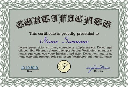 Retro frame certificate template Vector 