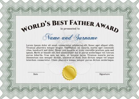 World's best father award green template