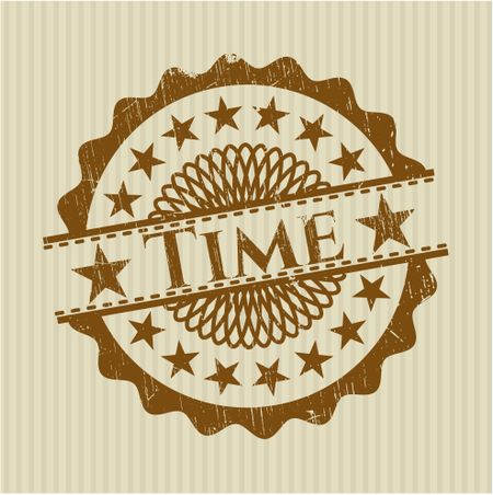 Rubber stamp with text time inside