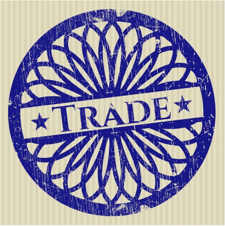 Trade blue rubber stamp