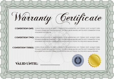 Green warranty certificate