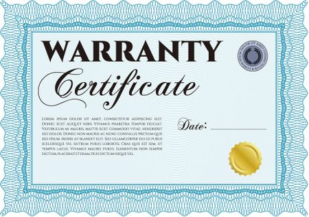 Warranty certificate