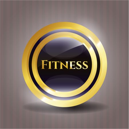 Fitness gold shiny badge