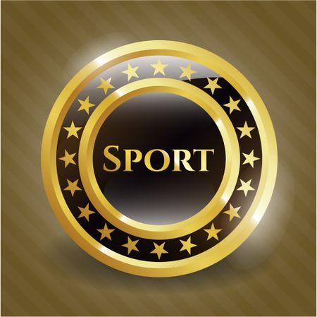 Sport gold shiny badge