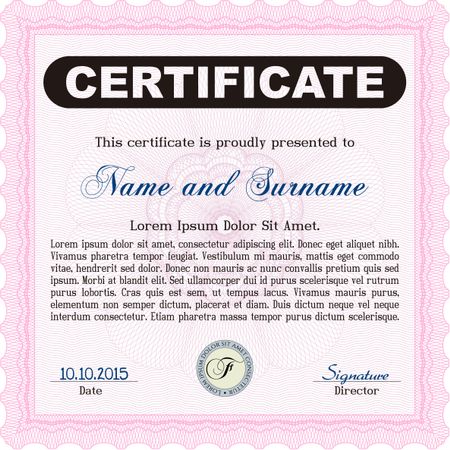 Vector certificate. Customizable, Easy to edit and change colors.
