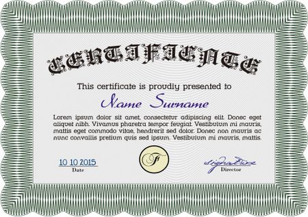 Voucher, Gift certificate, Coupon template with border, frame. Background design for invitation, banknote, money design, currency, check. 