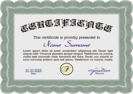 Voucher, Gift certificate, Coupon template with border, frame. Background design for invitation, banknote, money design, currency, check.