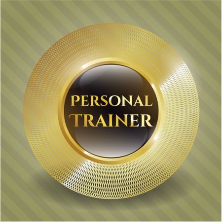 Personal trainer gold shiny badge